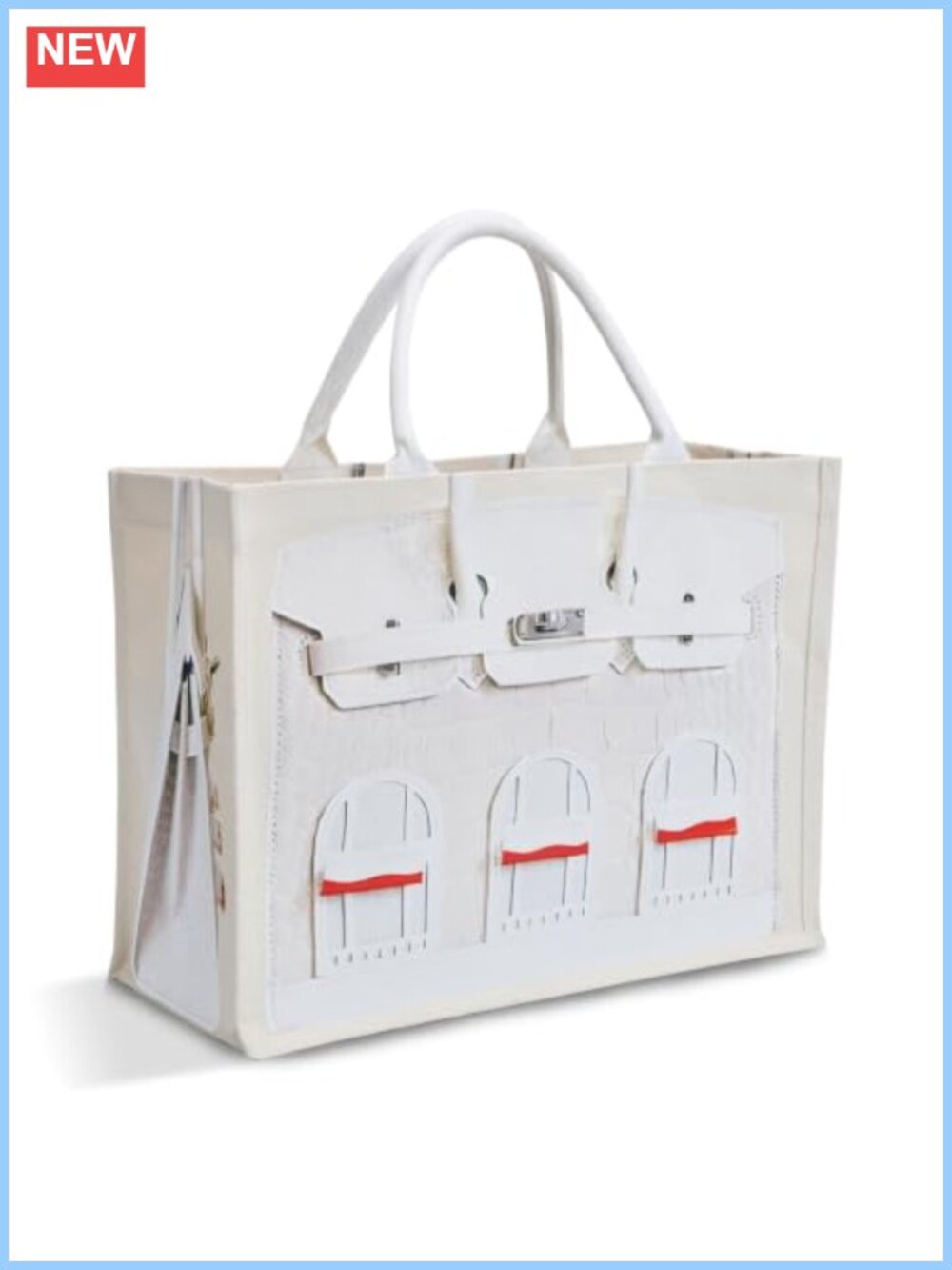 16oz Canvas Tote Bag for Women Luxury Print Structured Work Bag